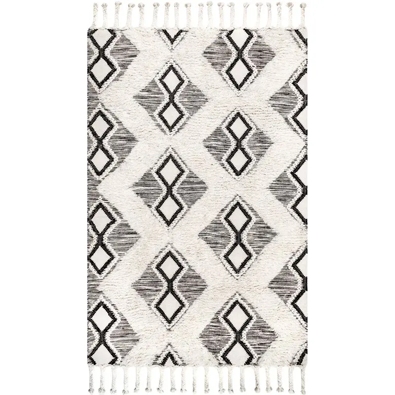 

Mona Shaggy Helix Diamonds Area Rug, 4' x 6', Gray