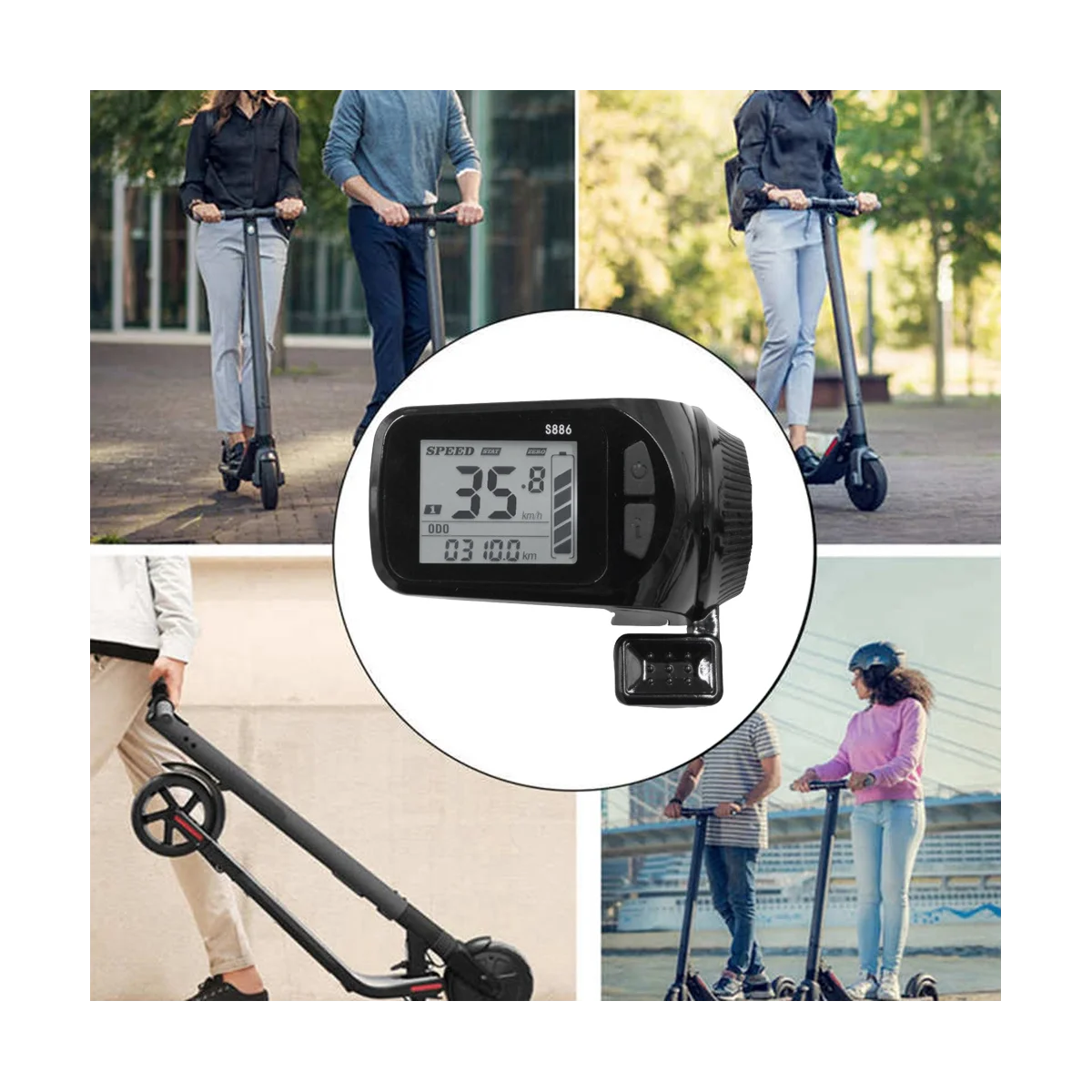 ЖК-дисплей S886 24 В/36 В/48 В/60 в для электроскутера
