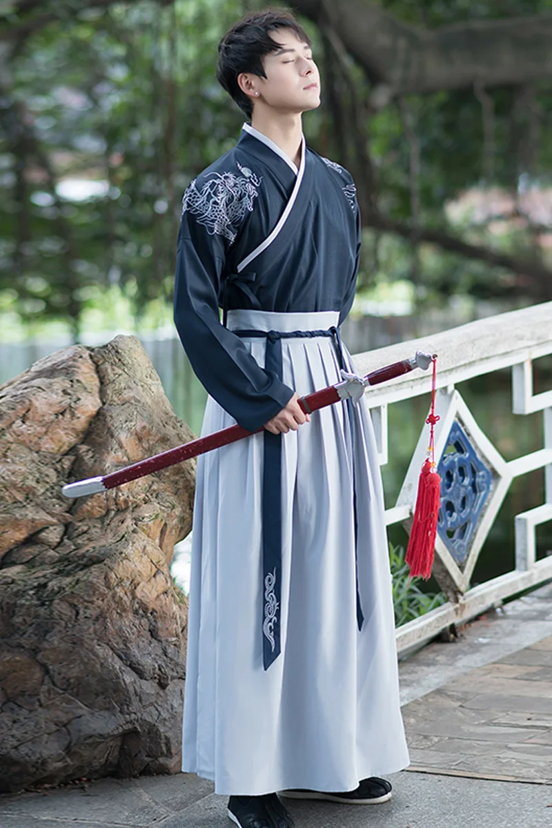 Китайская одежда для мужчин эпохи Минг династии в стиле древних фей и костюма рыцаря-ученого.