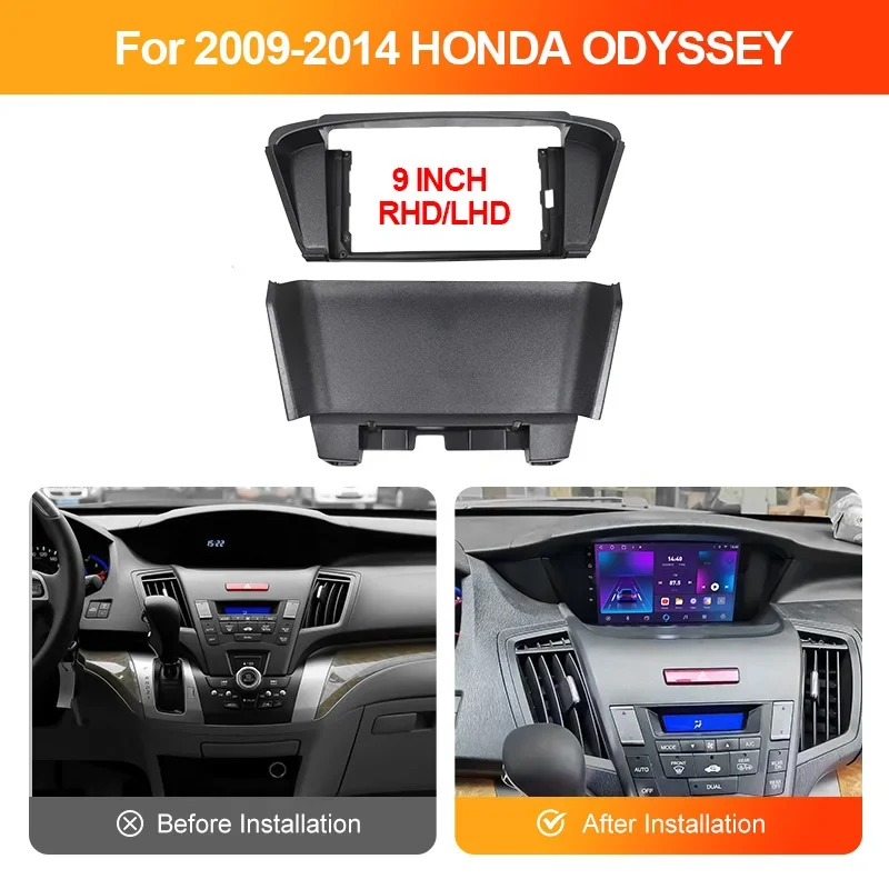 Для HONDA ODYSSEY 2009-2014 9-дюймовый радиоприемник с рамкой стерео DVD-плеер пластиковая