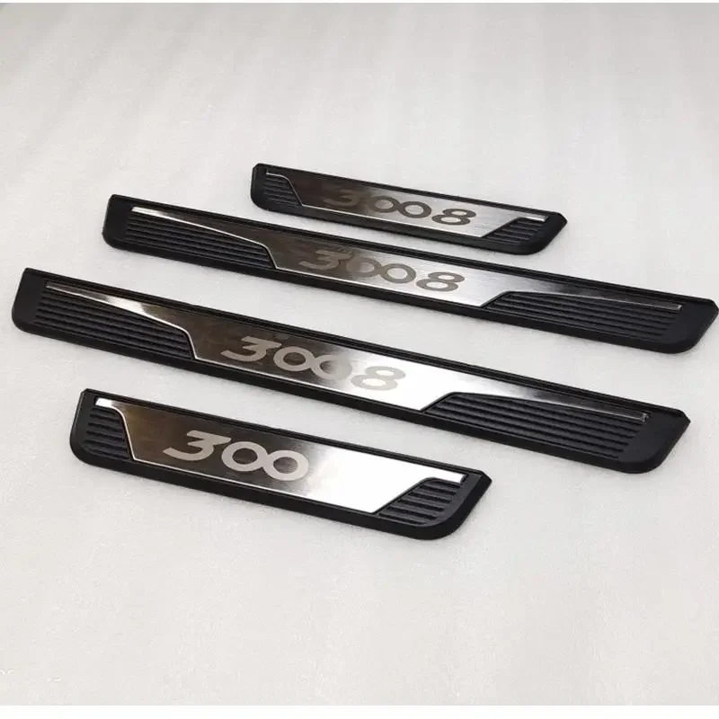 

Для Peugeot 3008 GT Защитная накладка на порог автомобиля, накладка, аксессуары для интерьера, наклейка на педаль, 2021 2020 2019 2018 2017
