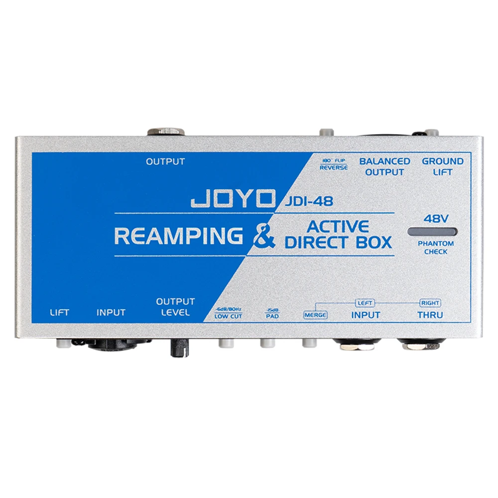 Фото JOYO JDI-48 Stereo Mix педаль для гитарных эффектов Preamp DI BOX, переключение сигнала, запись в режиме реального времени, многофункциональные эффекты №1