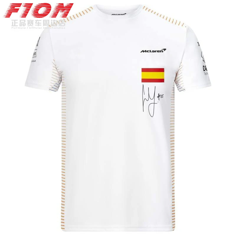 

Футболка F1 для McLaren Team 2022 Sainz 55, быстросохнущая дышащая футболка с коротким рукавом для водителя