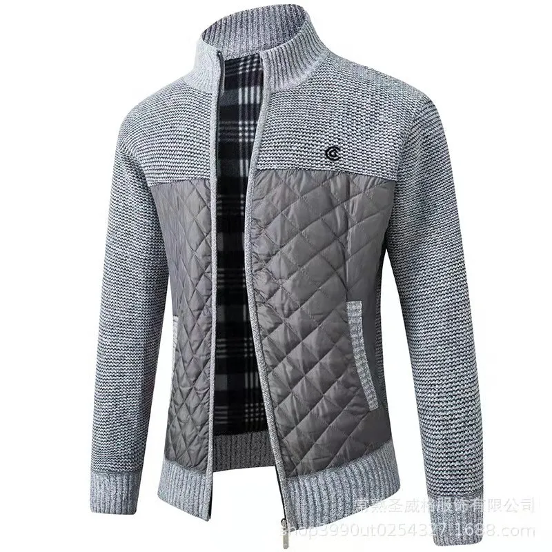 Golf Apparel Spring And Autumn Cardigan Sweater Coat Men's Golf Patchwork Zipper Sweater Casual Knit Men's Jacket Cotton Coat