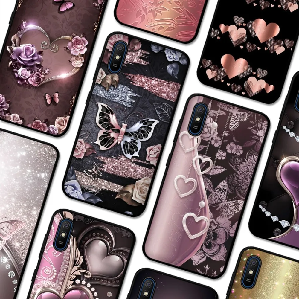 

Love Bow Clear Phone Case For Redmi 5 6 7 8 9 10 Plus Pro 6 7 8 9 A GO K20 K30 K40 Pro Plus F3 Fundas