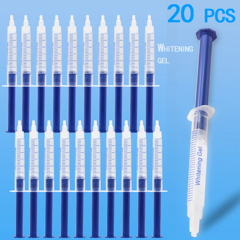 20 pcs Teeth Whitening gels Peroxide Dental Bleach Gel  44% Bleaching Tooth Whitener Syringe Gel 3ml bulk