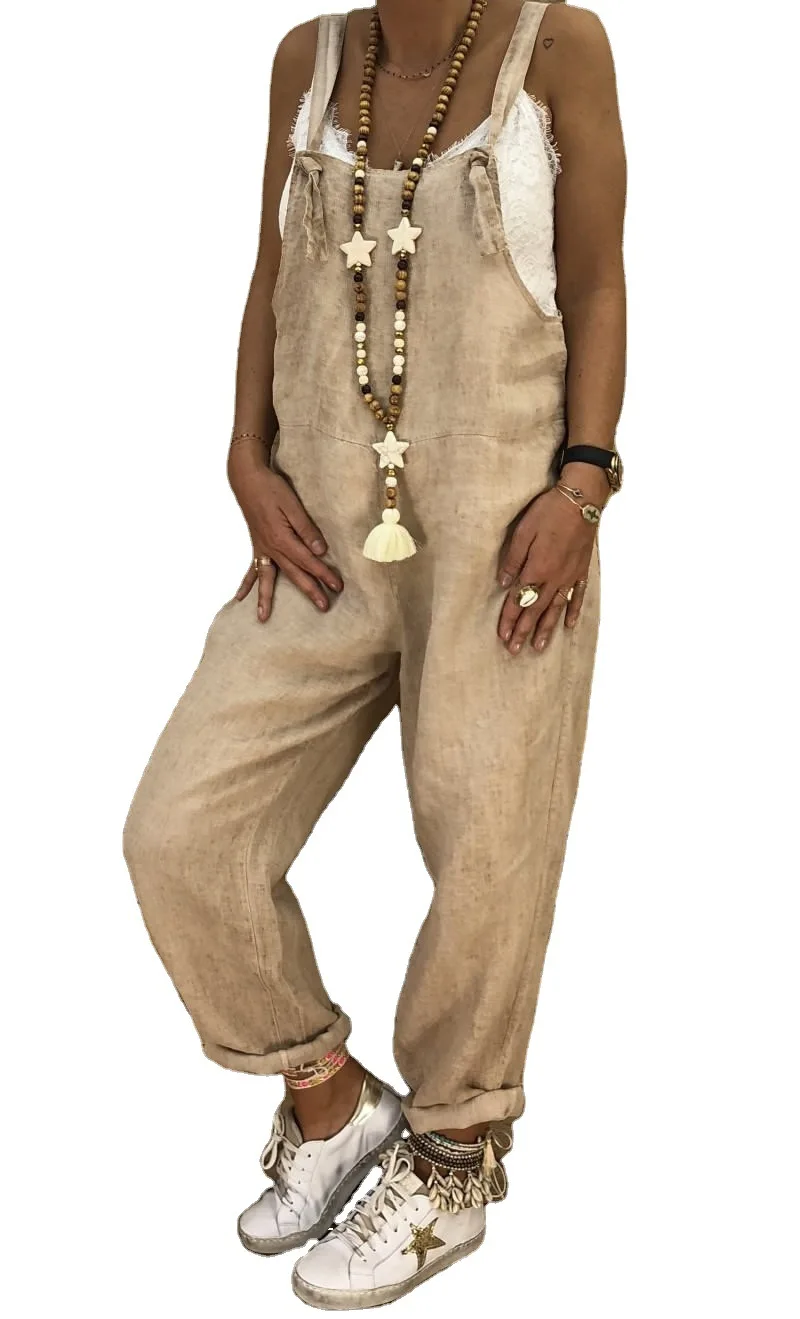 LAIWEIS 2022 Женские повседневные однотонные Комбинезоны на бретельках винтажные