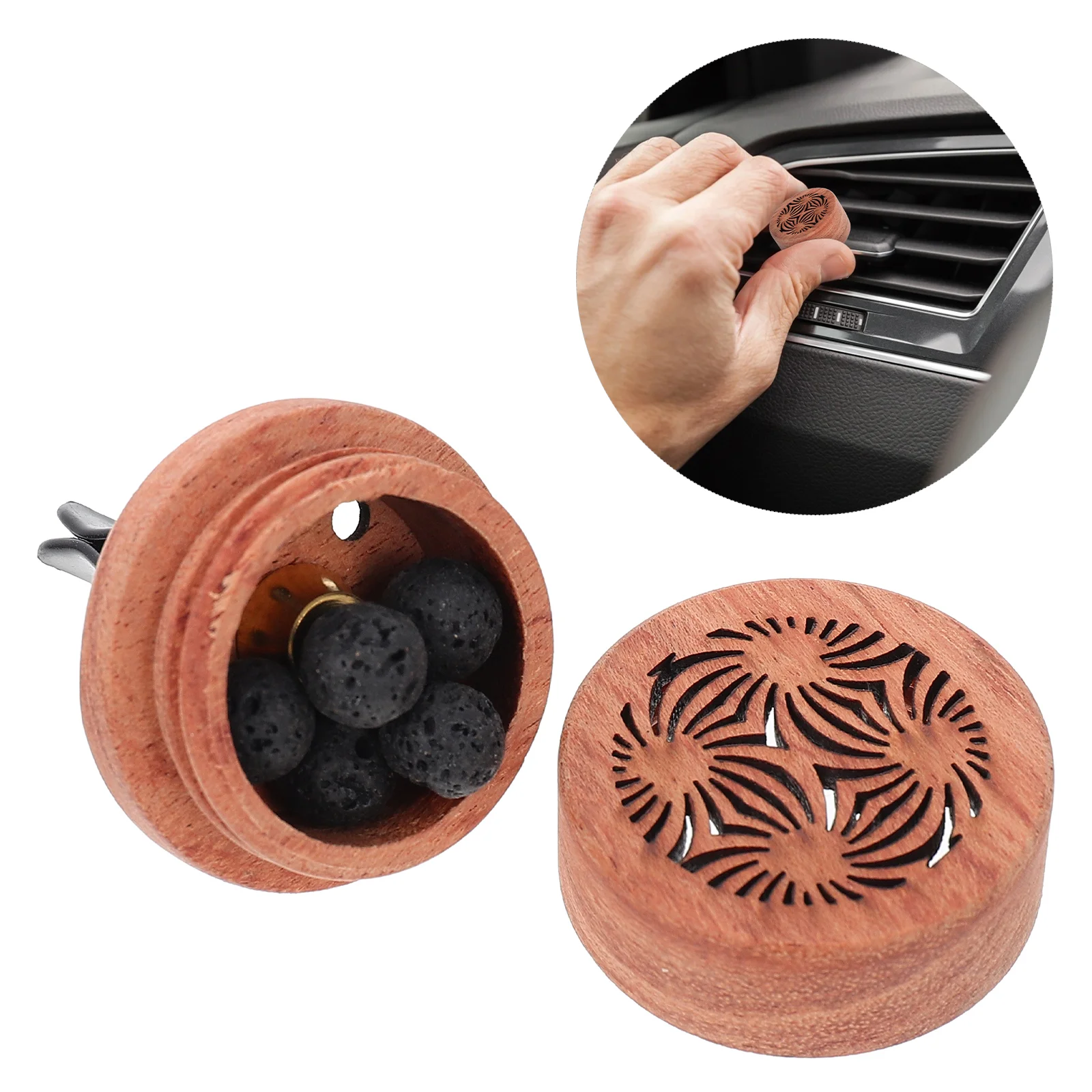 

Car Clip Air Freshener Vent Diffuser Perfume Aromatherapy Flower Essential Mini Clamp Charm Odor Portable Vehicle Locket Wood
