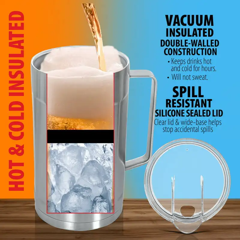 

Amazingly Sweat-Free Stainless Steel Vacuum Insulated Beverage Pitcher, Enjoy Chilled Drinks for Hours!
