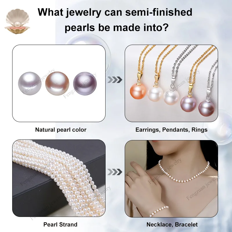 5 пар натуральных пресноводных жемчужин круглые ювелирные украшения с