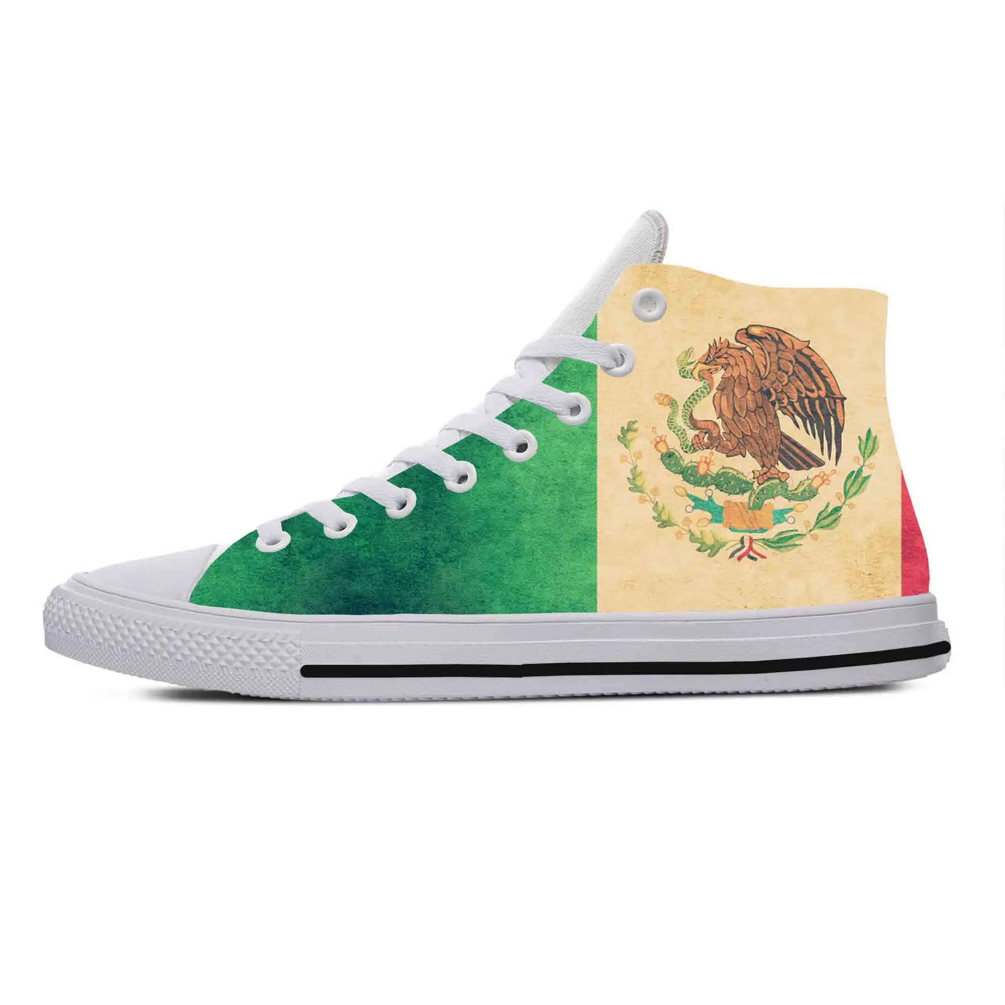 

Мексиканский Флаг, патриотическая гордость, модные смешные повседневные тканевые туфли с высоким верхом, удобные дышащие кроссовки с 3D принтом для мужчин и женщин