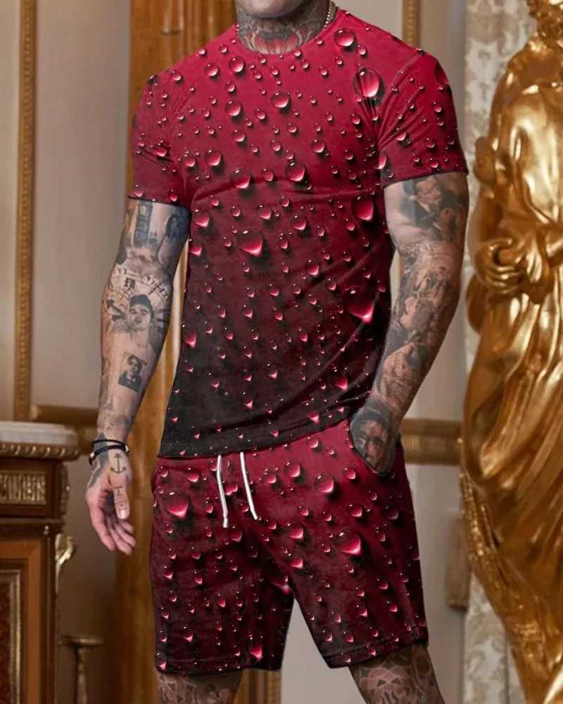 Human Face 3d printed Summer Tracksuit For Men Short Sleeve T Shirt Shorts 2 Piece Set Oversized Casual Trendy Sportwear Outfits