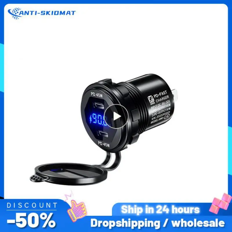 

1PCS Dual USB PD type-C Charger Socket Power Outlet Adapter 12V 24V Waterproof Dual USB Ports Fast Charge for Car Boat SUV Sedan