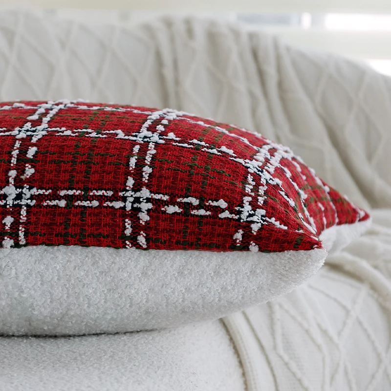 Рождественские принадлежности 1 шт. чехол для подушки 45x45 см красный плед в стиле