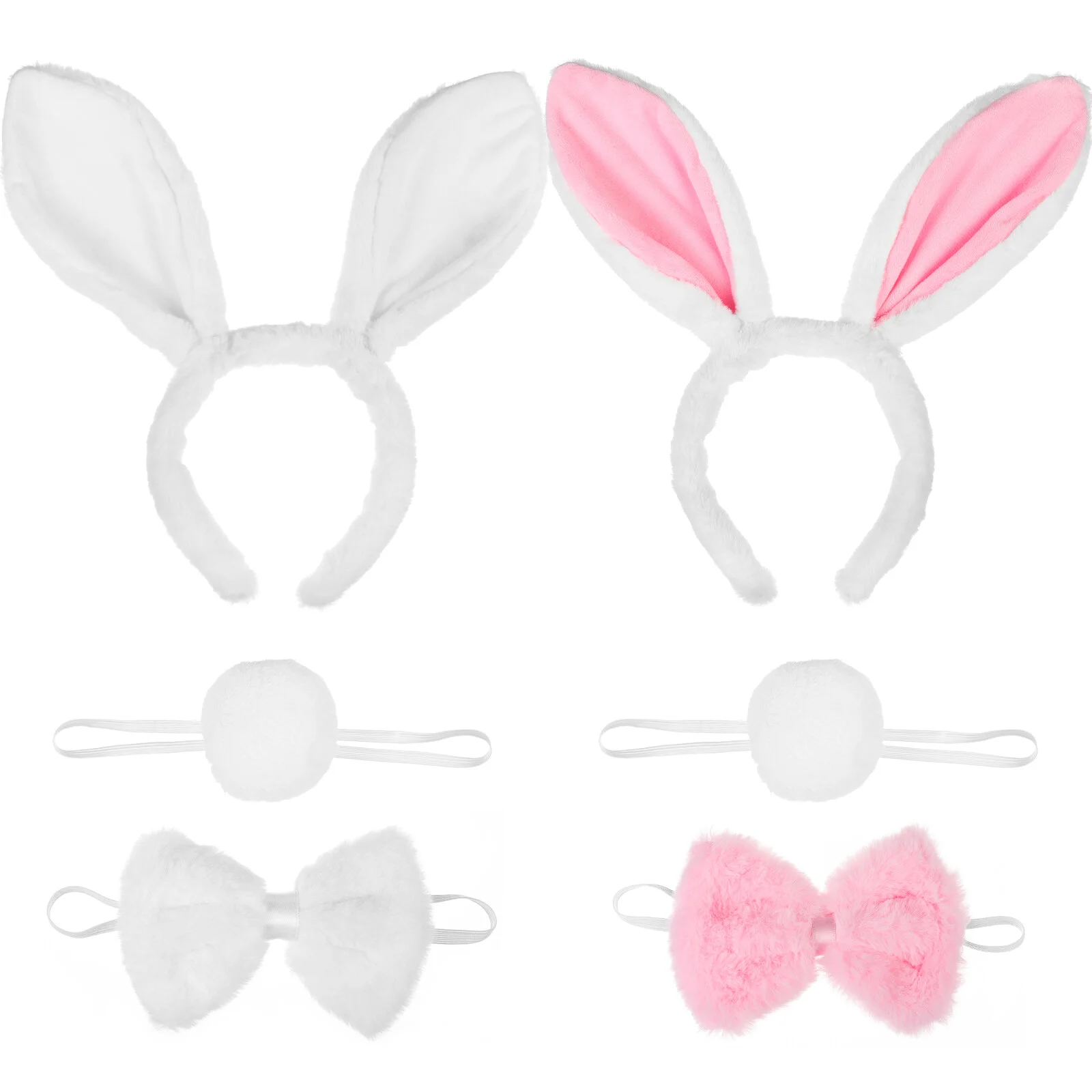 

Bunny Ear Headband Rabbit Hair Kit Animal Party Costume Adult Costumes Ears Headwear Set Plush Pink Scrunchie