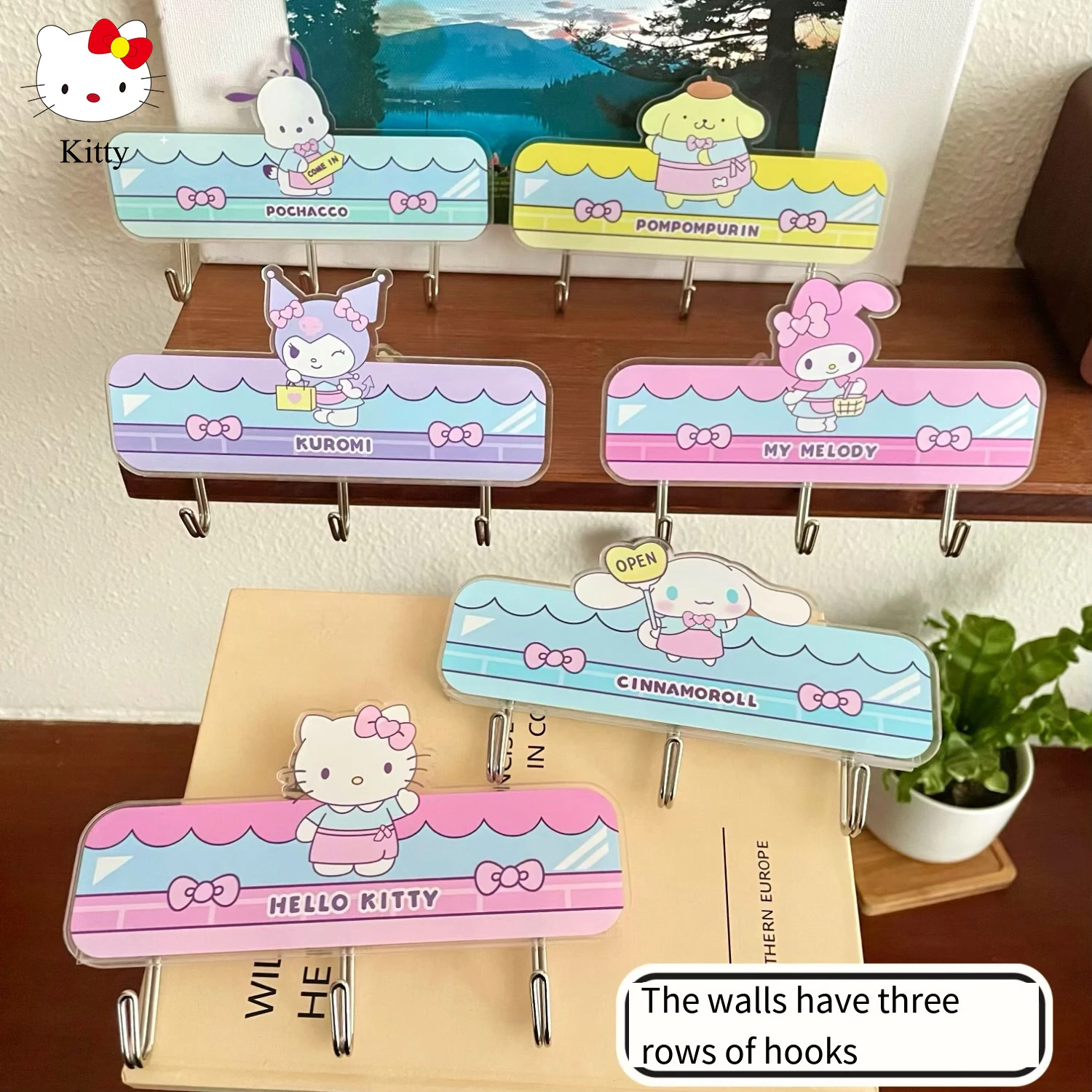 

Sanrio Hello Kitty My Melody Cinnamoroll Hook Up Kawaii Cartoon Anime Figures Bathroom Student Dormitory Household No Punching