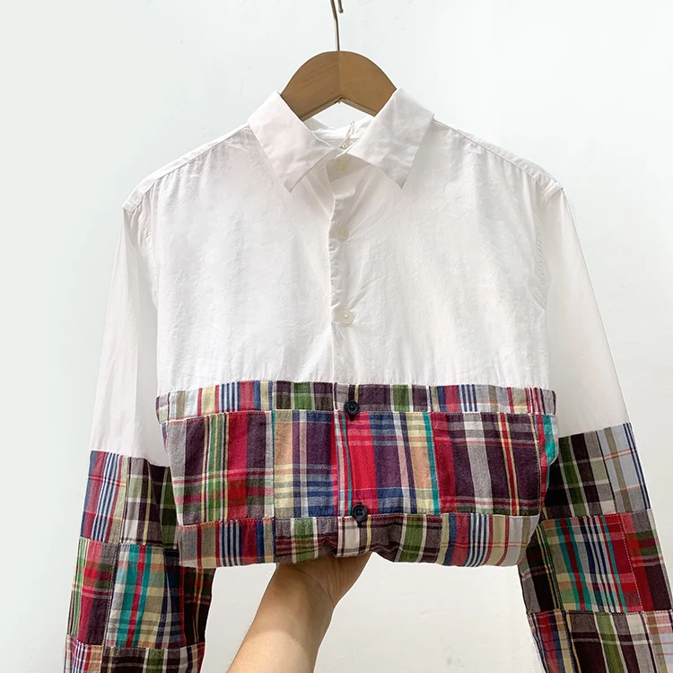 Tai * Counter Overplus Order/Женская одежда больших размеров/Пэчворк Дизайн/Клетчатые