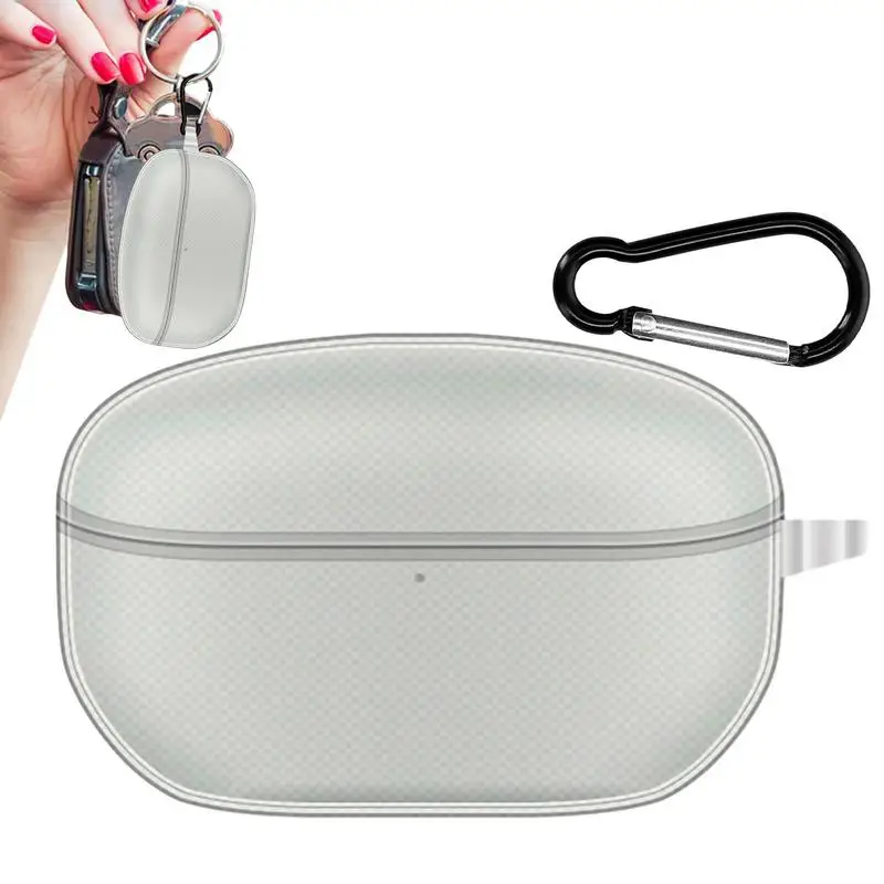 

Защитная задняя прозрачная защита от царапин мягкий чехол из ТПУ с карабином для беспроводных наушников