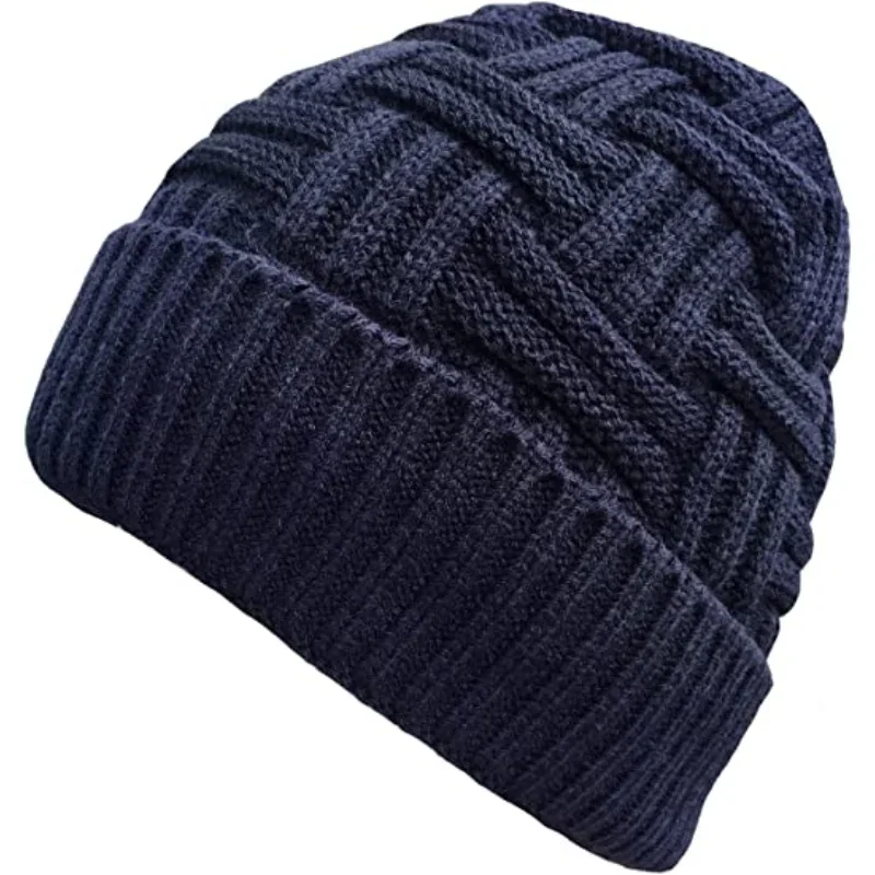

Thick Soft Stretch Hat For Men And Women New Unisex Fleece Lined Beanie Hat Knit Warm Winter Hat Fashion Skullies & Beanie