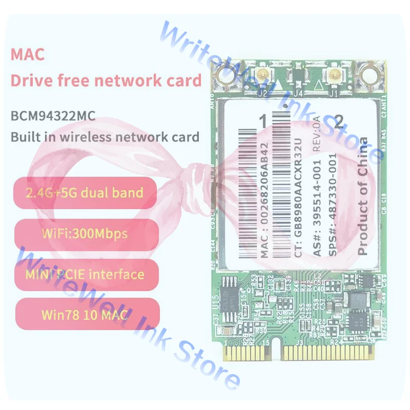 Фото Карта Wi-Fi для HP6930 2530 2730P BCM94322MC BCM4322 BCM94322 AGN PCI-E Wireless-N 802.11 A/g/n 300 Мбит/с №1