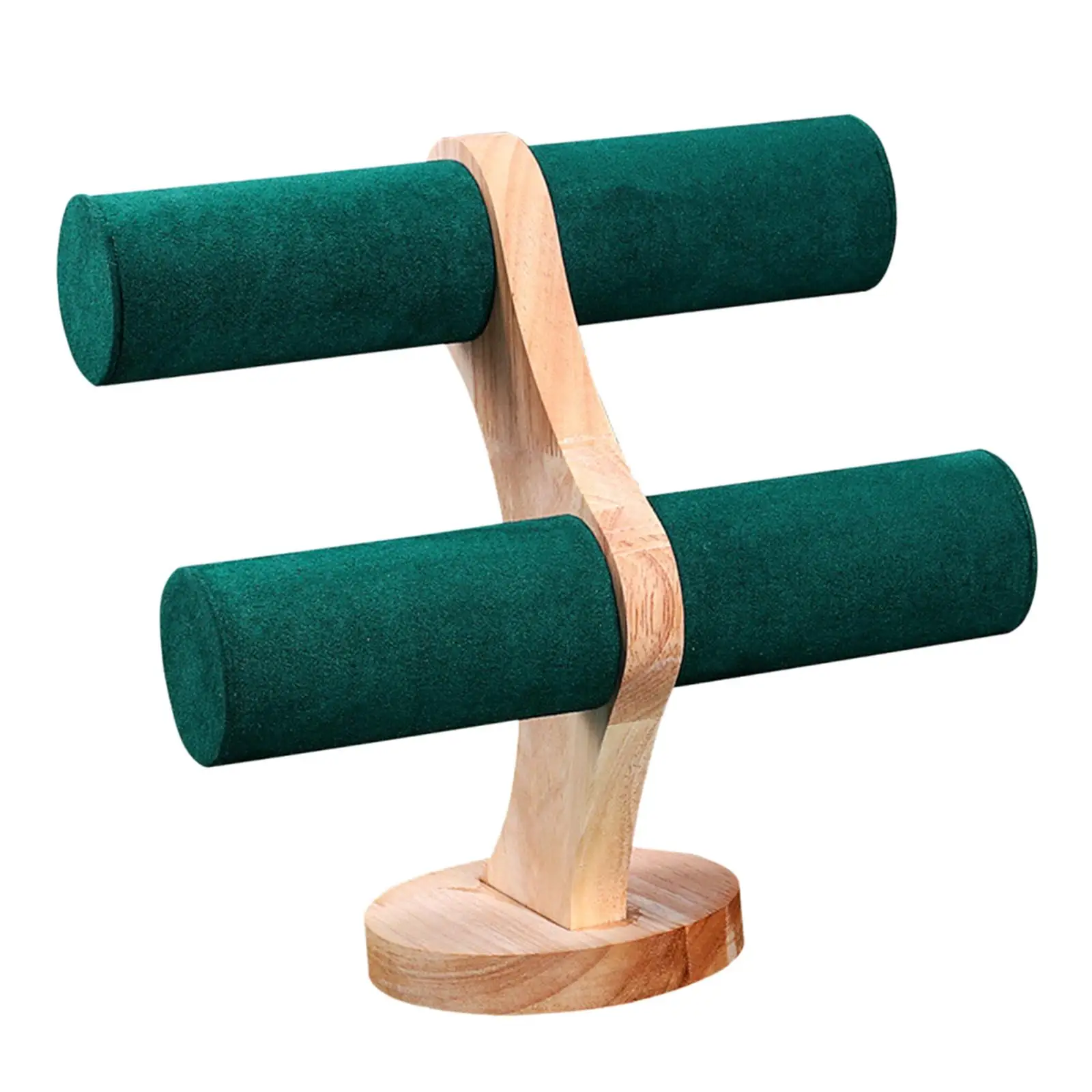 

Jewelry Display Stand 2 Layers Wood Bracelet Storage Rack Organizer for Scrunchies Hair band Organization Necklace Desk