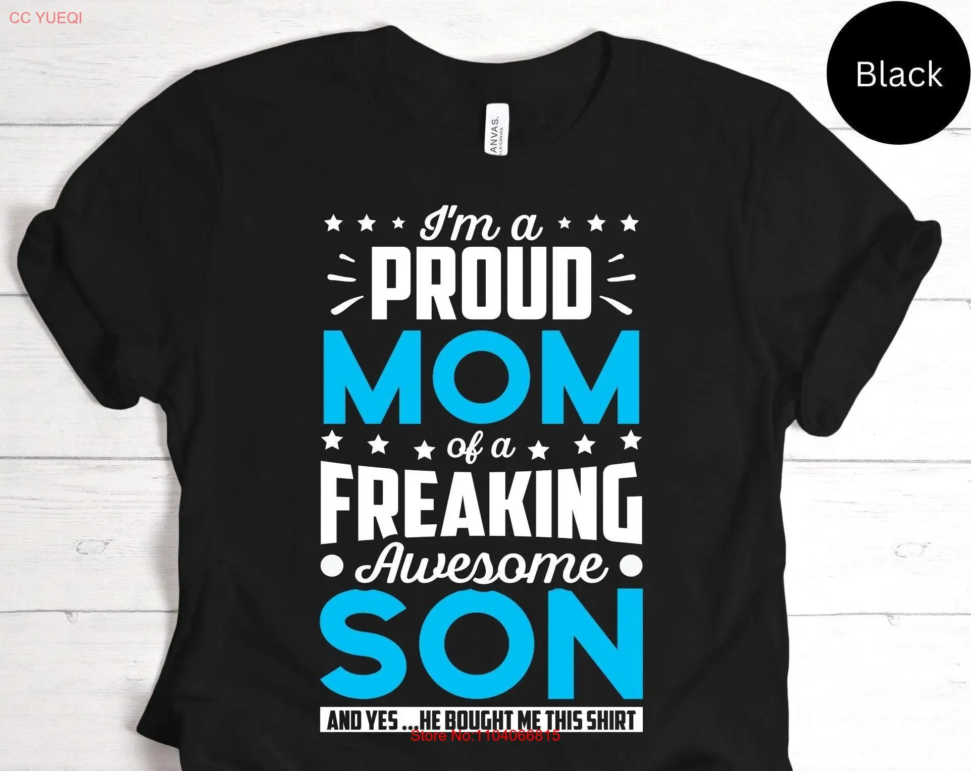 Фото Футболка Proud Mom Of Son от мамы Best Ever Family SweaT с длинными или короткими рукавами №1
