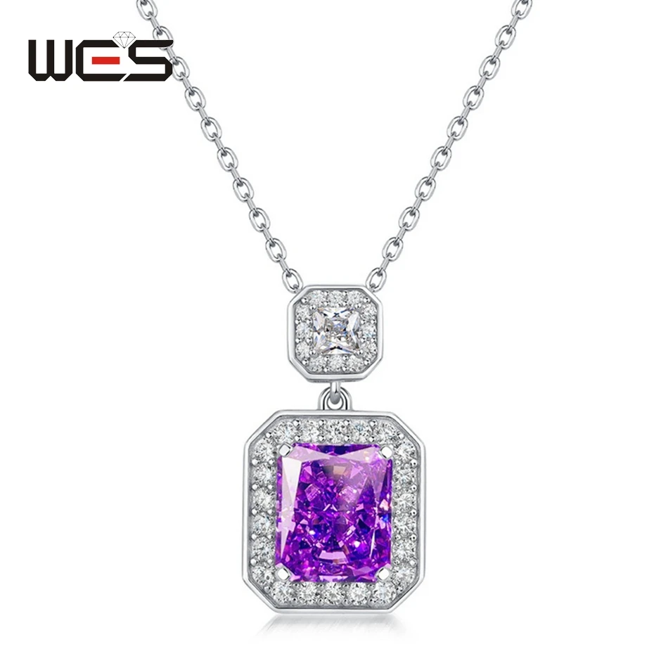 

WES 100% 925 Sterling Silver Pendant for Women High Carbon Diamond Engagement Birthday Gift Romance Elegant Fine Jewelry