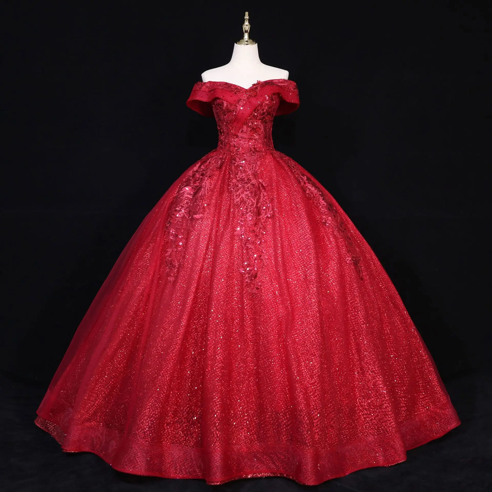 Разноцветное Vestidos роскошное платье Quinceanera с пайетками 2024 классическое бальное