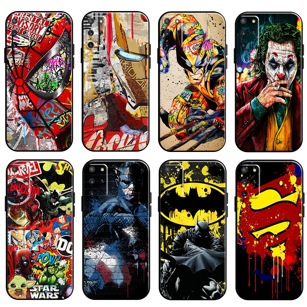 

Marvel Street Graffiti Phone Case For Samsung Galaxy S21 S20 Plus Ultra FE 5G Funda Soft Liquid Silicon Silicone Cover Black