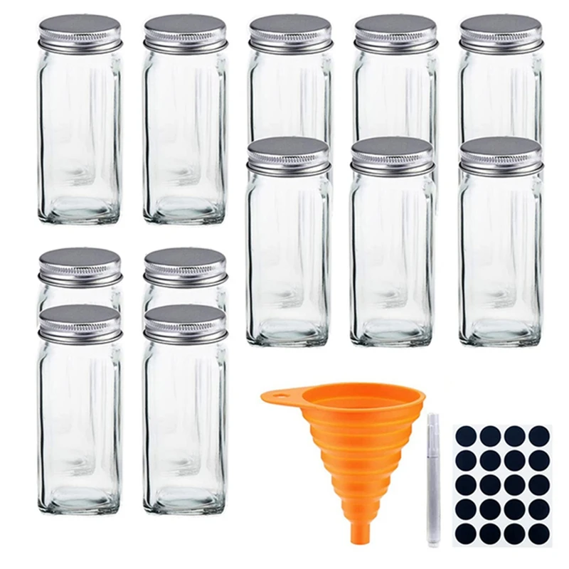 

12 шт., стеклянная банка для соли и перца