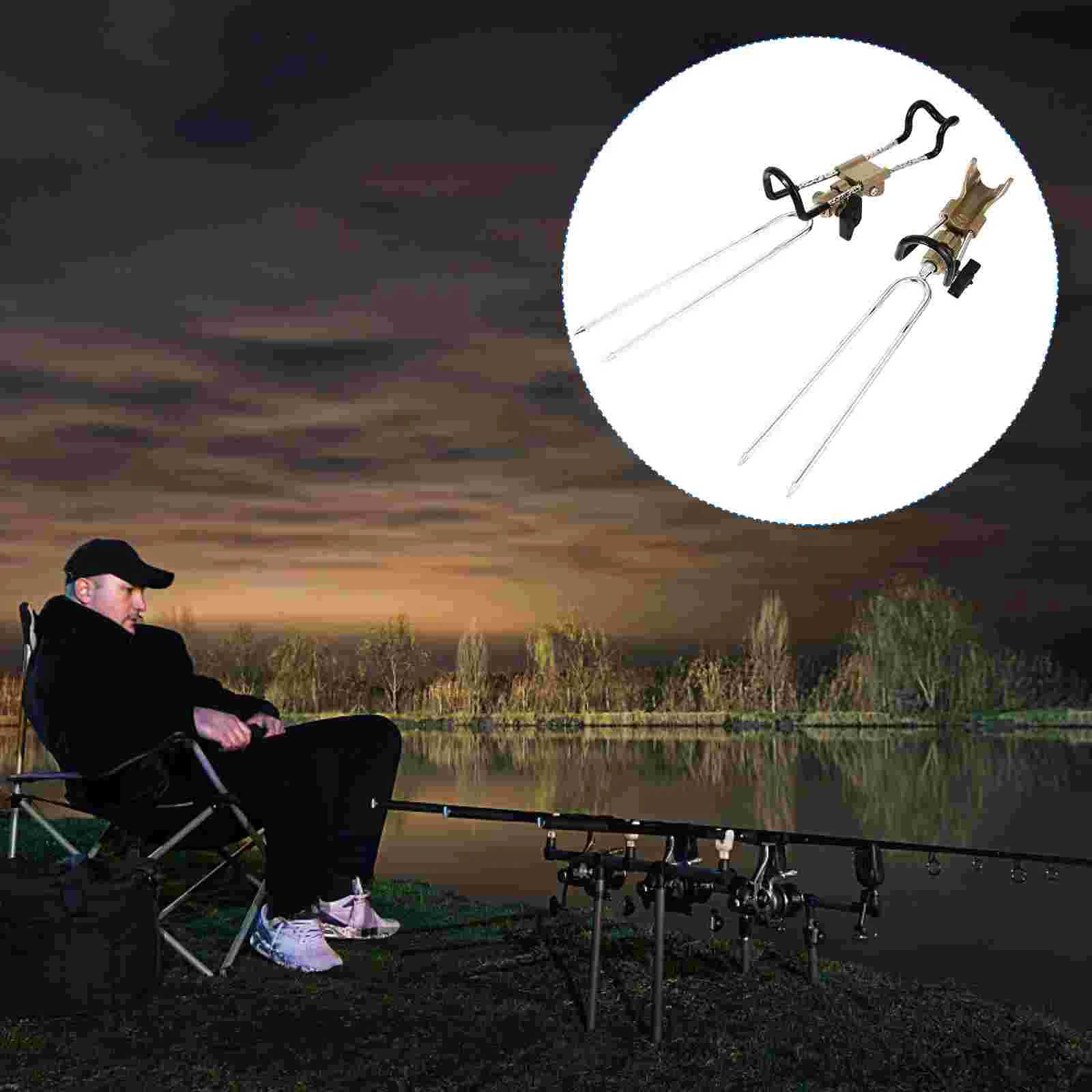 

2pcs Fishing Rod Holder Adjustable Rotatable Fishing Rod Support Fishing Pole Rack
