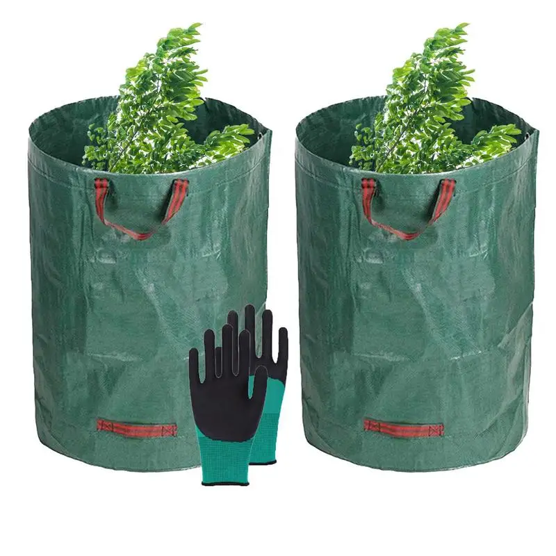 

Leaf Bags 2Pcs Yard Bags For Leaves With 4 Reinforced Handles Lawn Garden Bags Garden Bags For Debris Large Capacity With Up And
