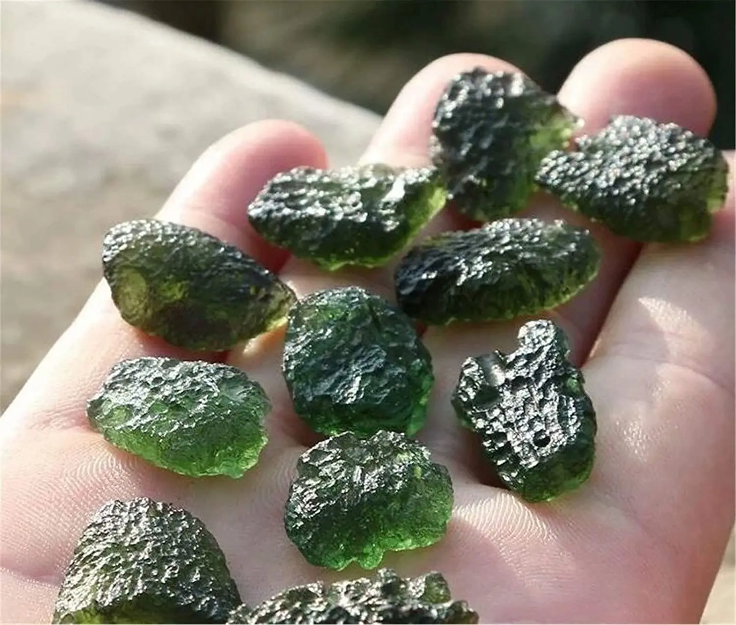 Неправильной формы чешские подвески из метеорита Moldavite Осенний грубый камень