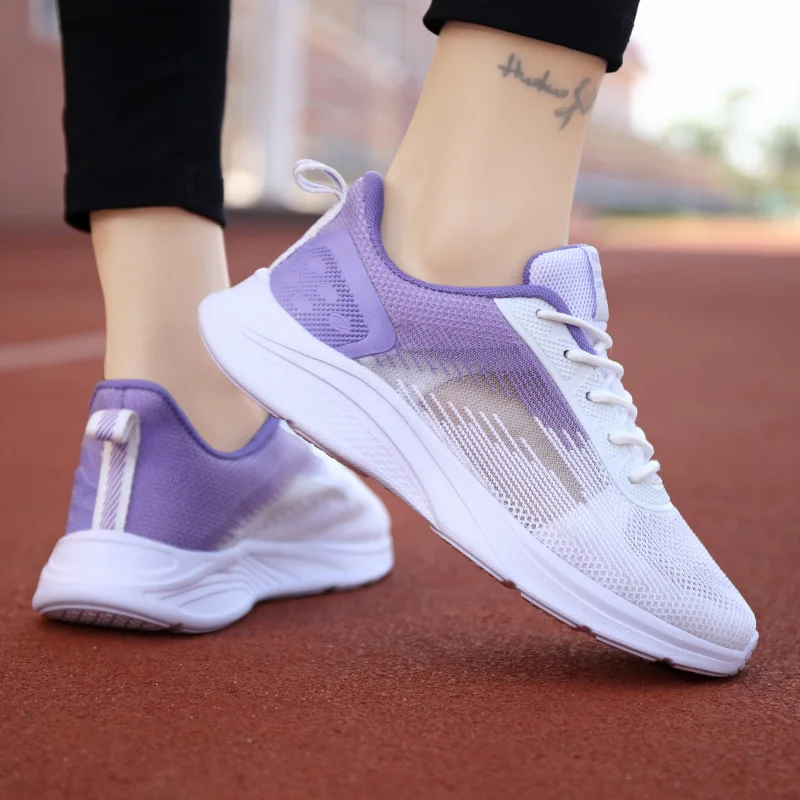 Sneakers Women's Lightweight Running Fitness Shoes Breathable Mesh Walking Shoes Women's Tennis Sports Training Shoes Lace Up