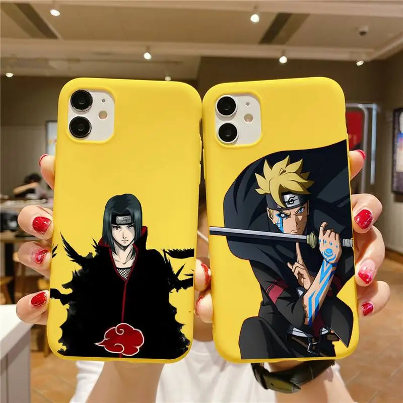 Чехол для телефона с аниме Наруто Итачи IPhone 13 12 11 Pro Max Mini Xs X Xr 6 6s 7 8 Plus чехол желтого