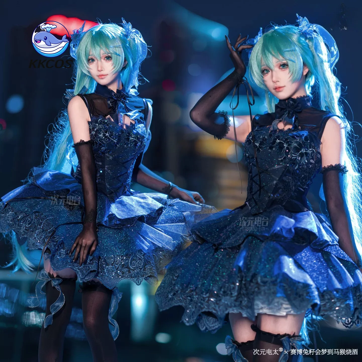 Фото KKCos Мику-Вечная ночь ‌   Костюм для косплея: Великолепное платье для женщин на Хэллоуин, Комик-Кон, вечеринку №4
