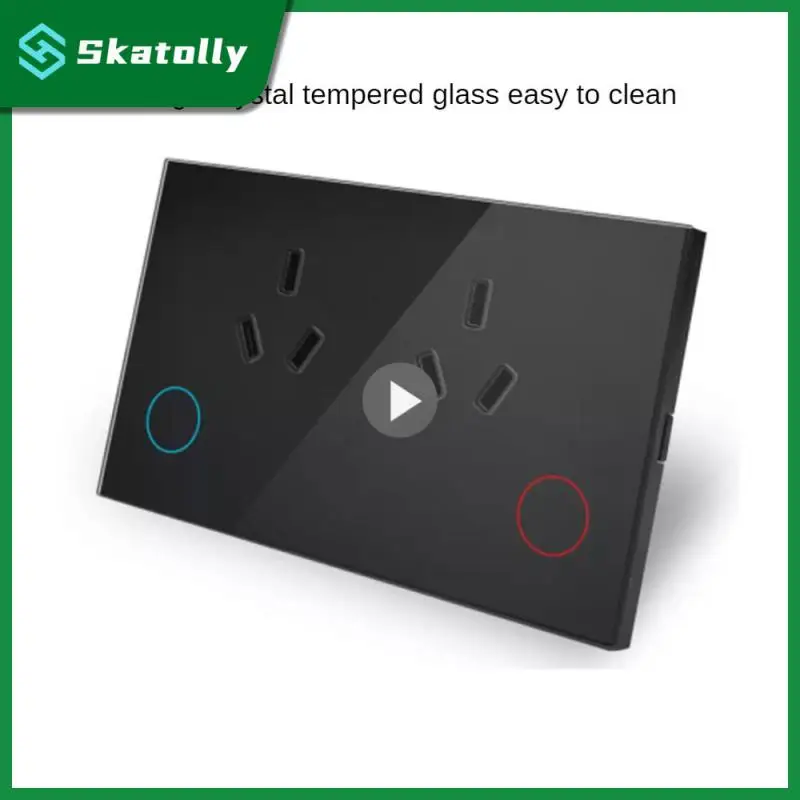 

Double Plug App Graffiti/smart Life Control 100v-240v Smart Home Zero Fire Wire 15a Glass Panel Wifi Smart Socket Socket