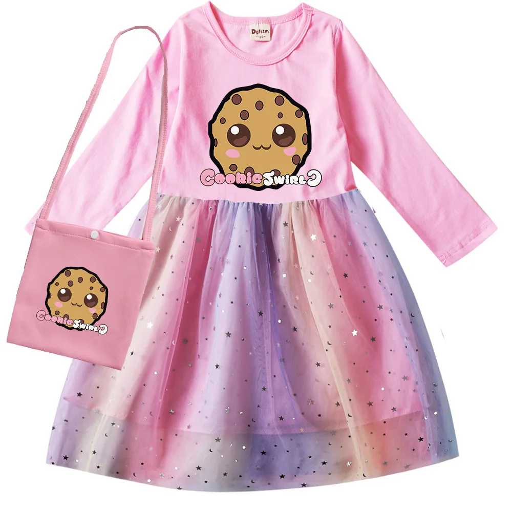 

Cookie Swirl C Toddler Fall Dress Cotton Princess Dress for Girls Vestidos Para Ninas Spring Kids Long Sleeve Dresses Clothes