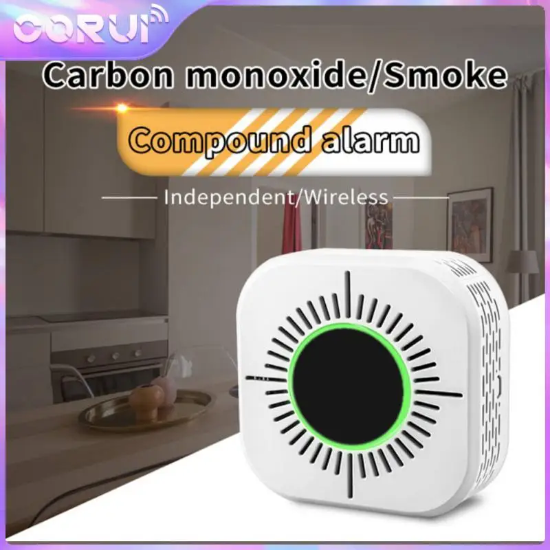 

Corui 2 In 1 Smoke Detector & Carbon Monoxide Sensors 360° Induction Battery Operated CO Alarm With Light Flashing Sound Warning