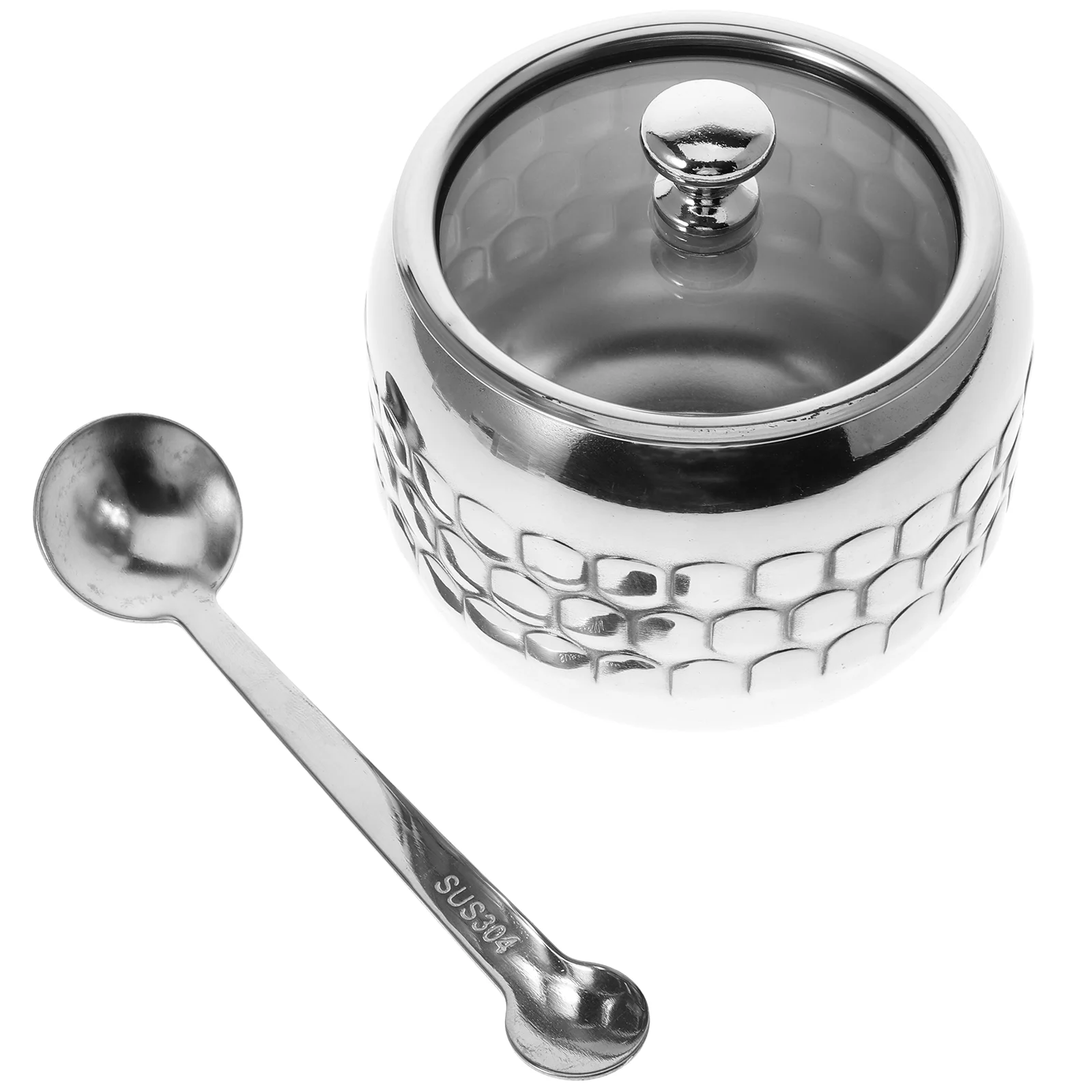 

Sugar Container Lid Jar Seasoning Holder Storage Tank Bowls Stainless Steel Condiment Containers