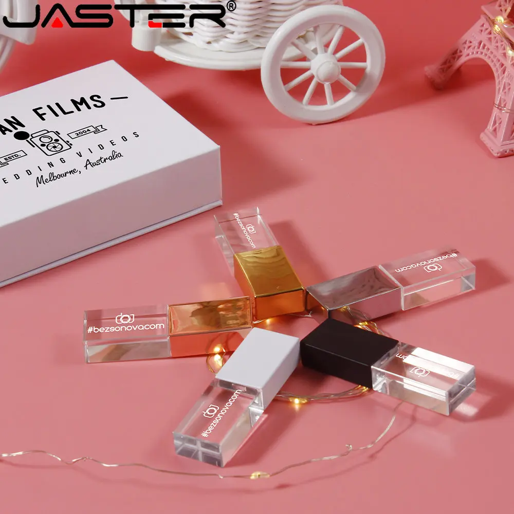 

Free LOGO USB Flash Drive 128GB CRYSTAL USB 2.0 Memory Stick 64GB with Box Pen Drives 32GB Wedding Gift Pendrive 16GB U Disk 8GB
