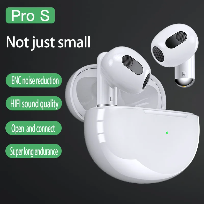 

Беспроводные Bluetooth наушники Pro S, Bluetooth 5.2, игровая гарнитура с шумоподавлением, сенсорные водонепроницаемые наушники TWS, спортивные наушники-...