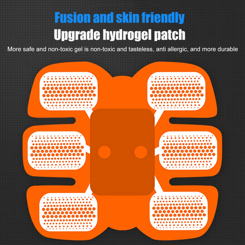 

USB LCD Electric Belly Muscle Shaping Stickers Smart Wireless Abs Exercise Patch Rechargeable Weight Loss Unisex for Fitness