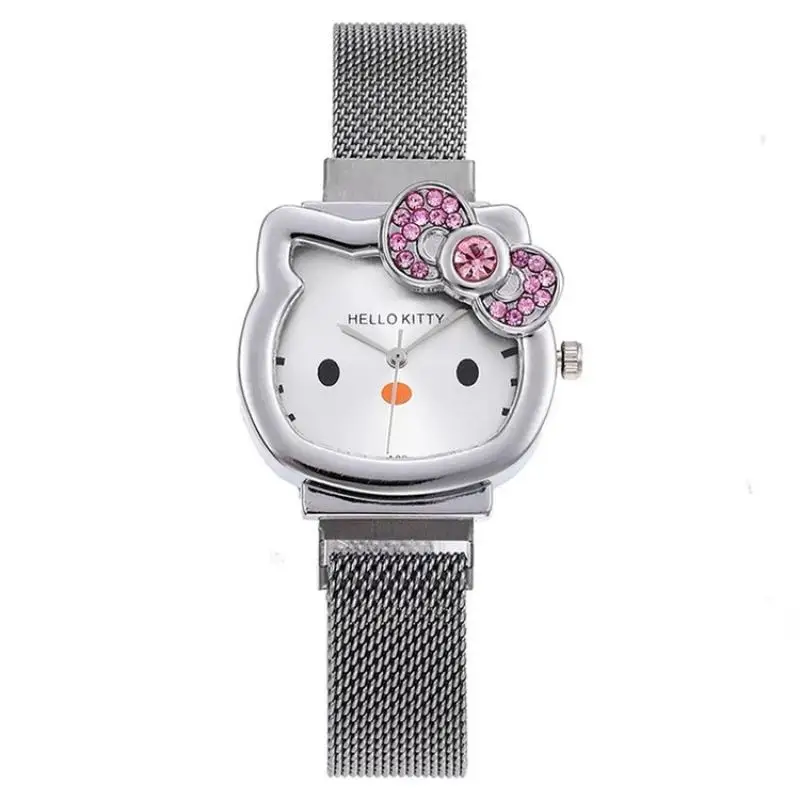 Милые часы Sanrios Hellokittys Мультяшные милые портативные Аниме дорожные кварцевые
