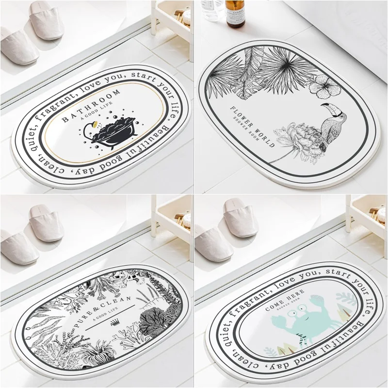 

Nordic Bathroom Mat Door Mat Absorbent Non-slip Entrance Mat Balcony Carpet Bathtub Living Room Bathroom Tapestry Welcome Mat