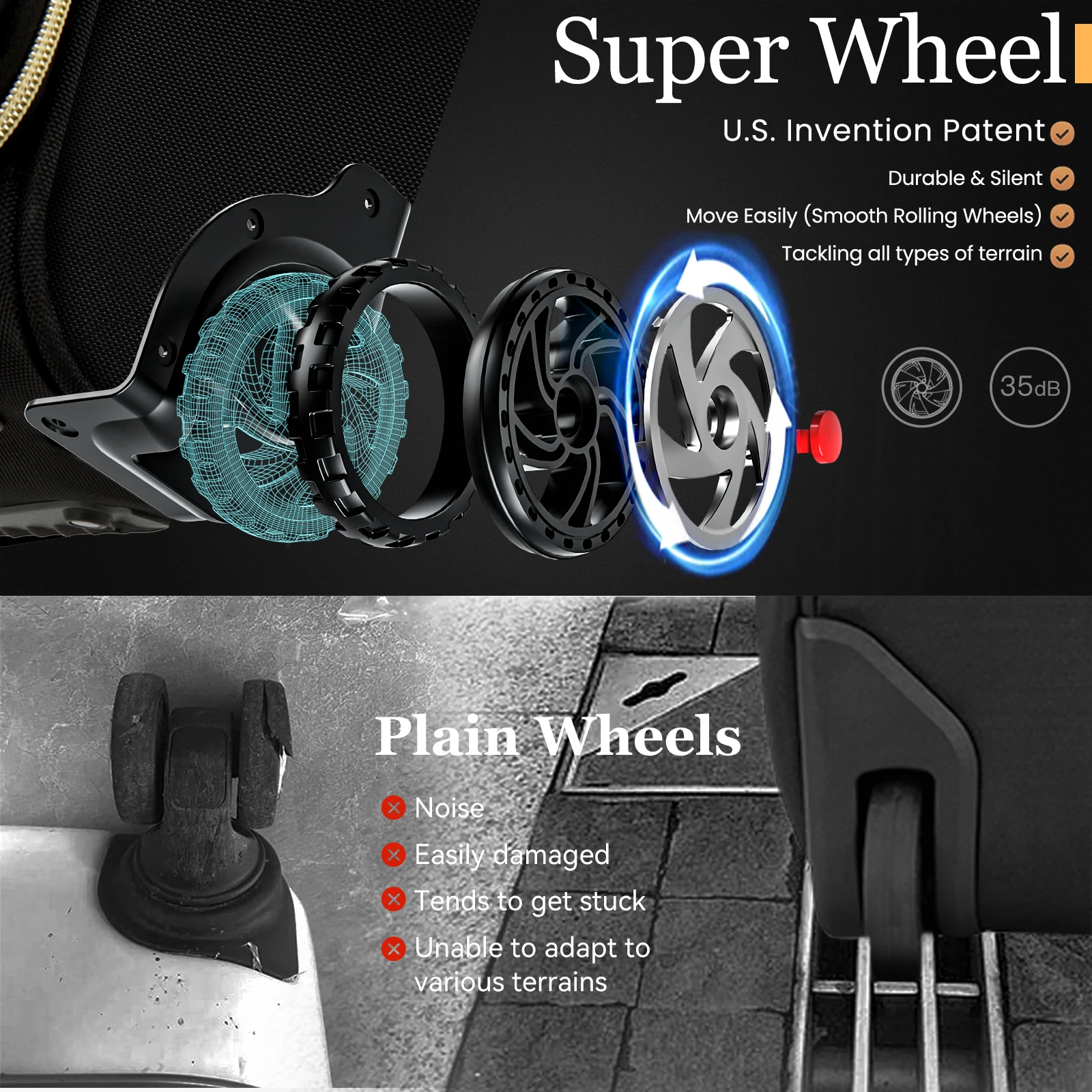 Чемодан на колесиках для ноутбука цвет в ассортименте