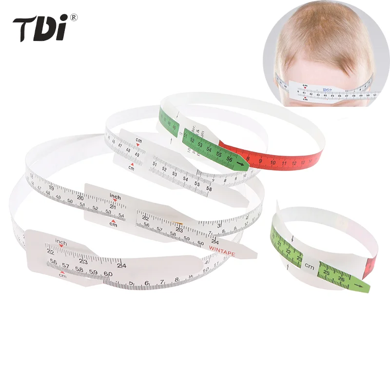 26-60cm Reusable Baby Head Circumference Tape Measure for Pediatrics Babies Plastic Non-Stretchable with End Insert