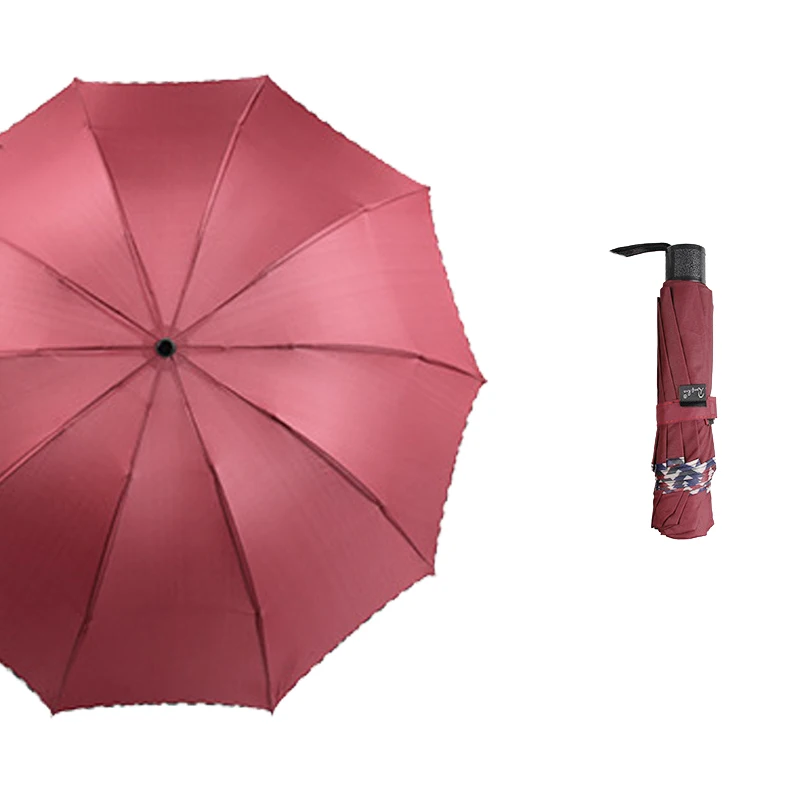 Ten-bone Wind-resistant Umbrella Three-fold Umbrella Sunshade Sunscreen Multi-layer Anti-ultraviolet Umbrella
