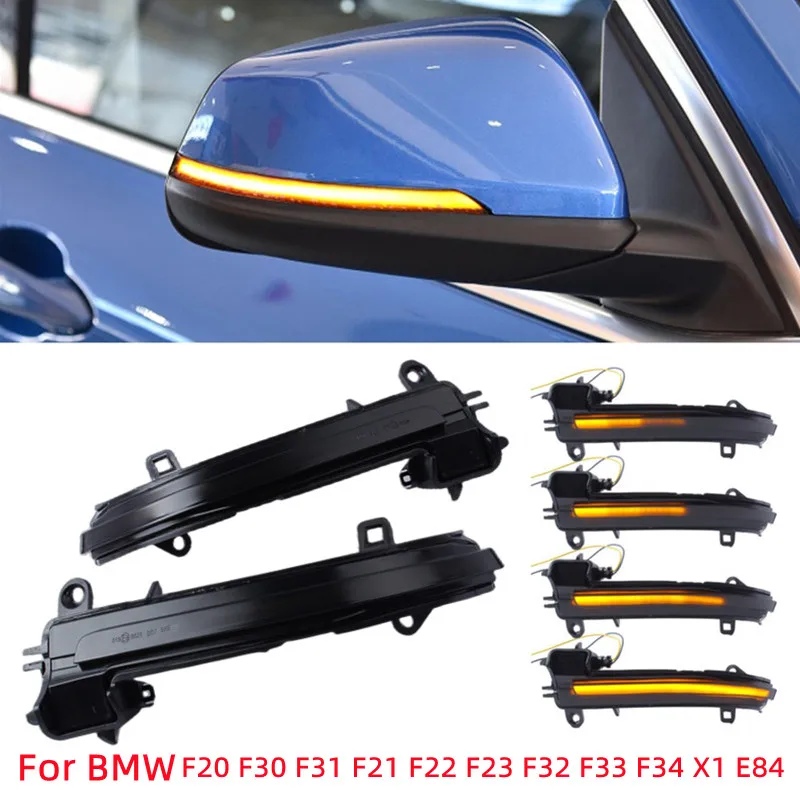 Black LED Dynamic Turn Signal Light Side Mirror Flashing Light for BMW 1 2 3 4 X1 M Series F20 F30 F31 F32 F33 F34 F36 E84 i3