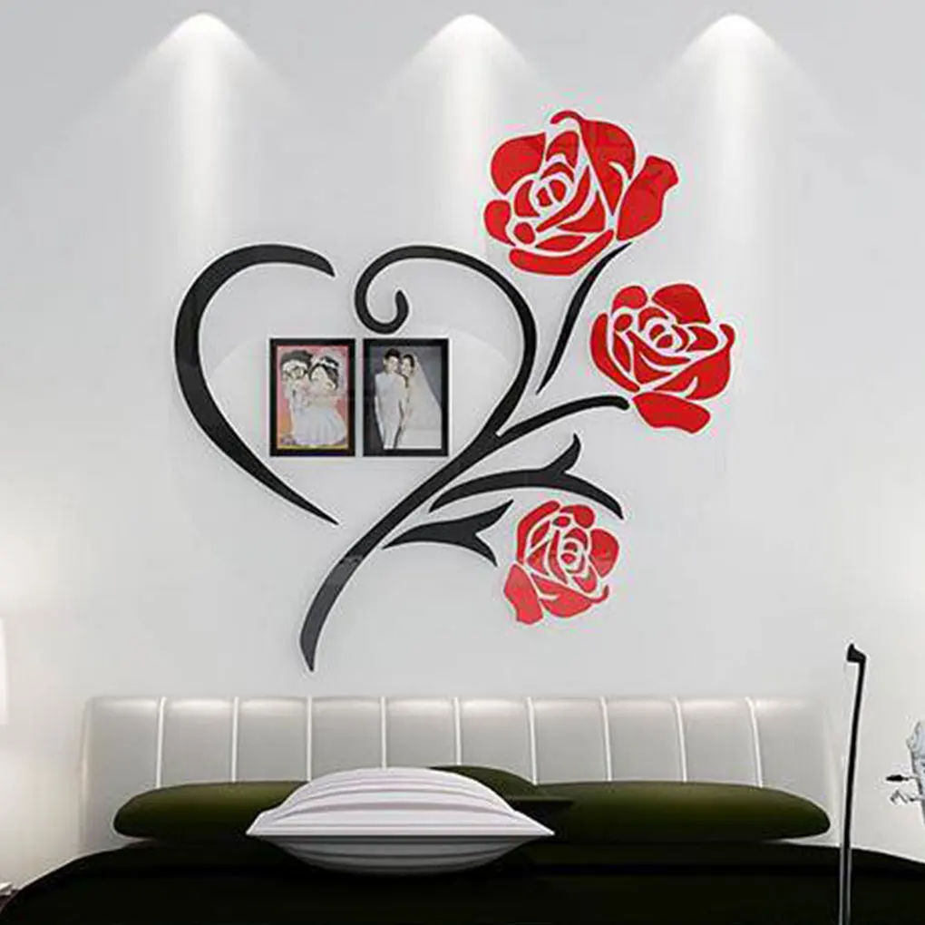 

Настенная Наклейка в виде Розы, многофункциональное модное красивое украшение для стен, Постер «сделай сам», рамка для картины, обои для спальни